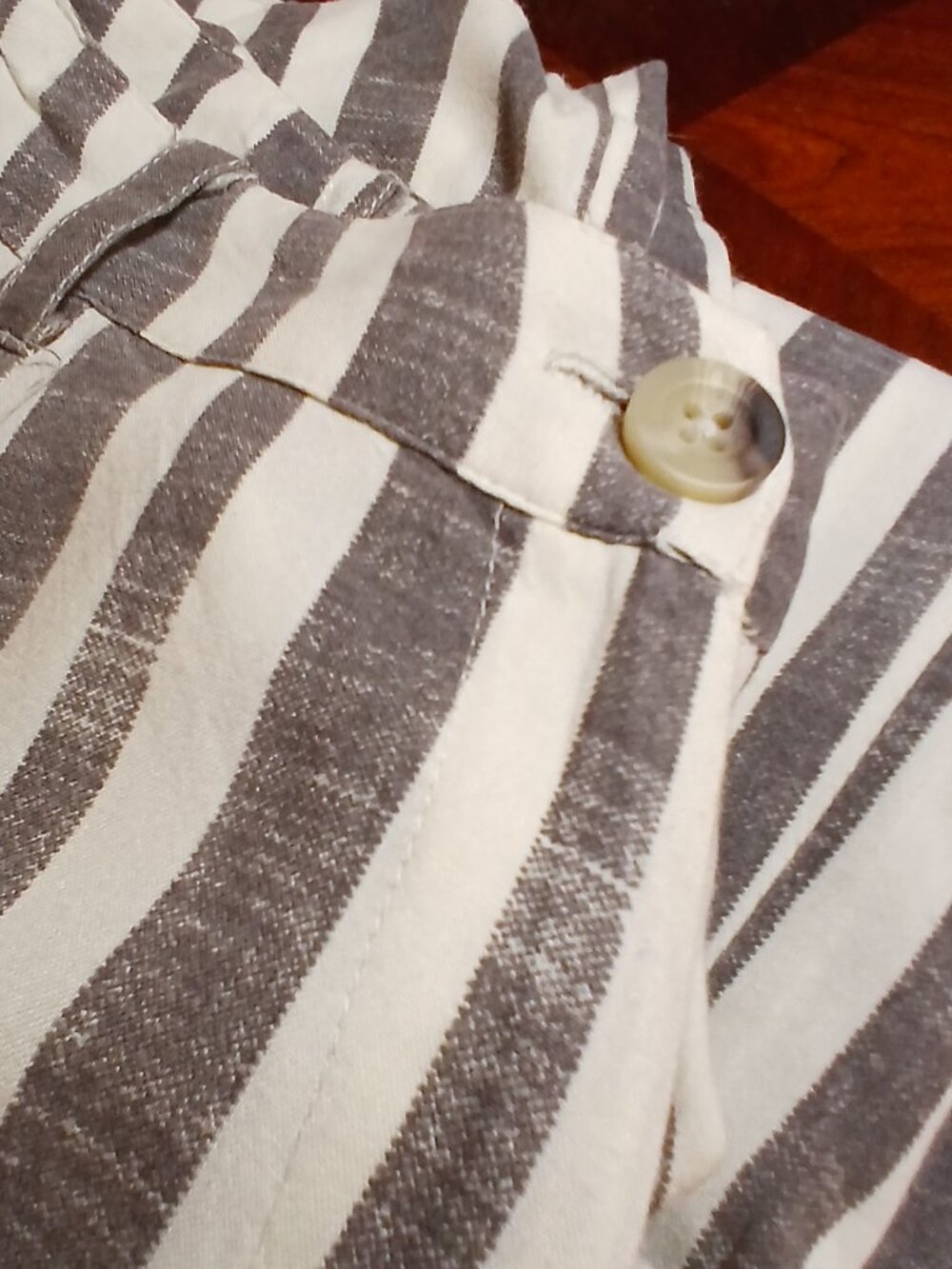 BOMBAY PAISLEY Gray/White Stripe Wide Leg/Palazzo Pants - Picture 5 of 12